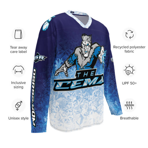 "The Iceman" Recycled hockey fan jersey